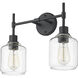 Asheville 2 Light 17.5 inch Matte Black Vanity Light Wall Light